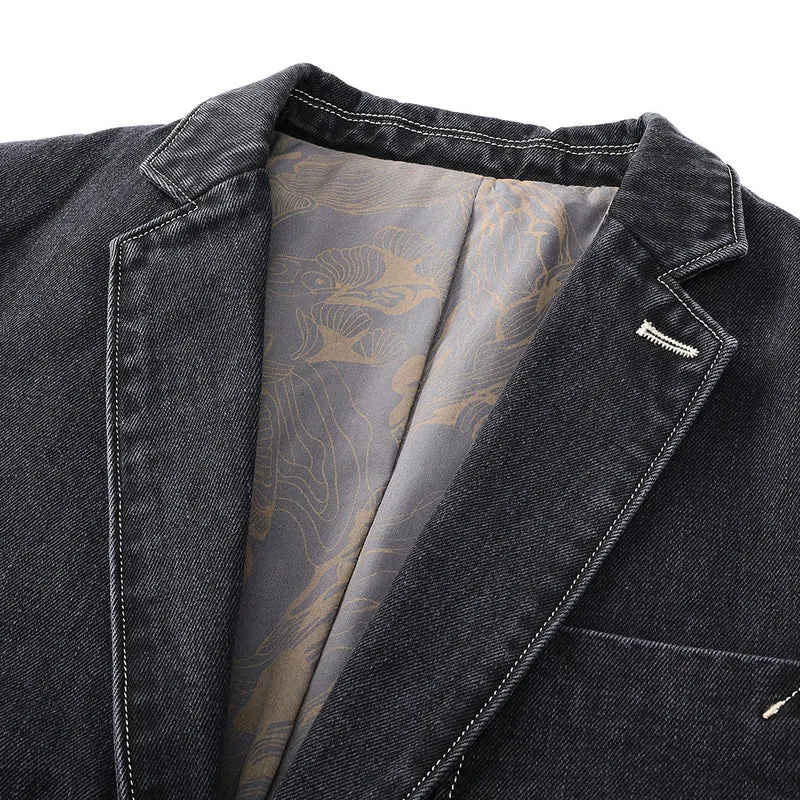 Herren Leichtes Jeans-Sakko mit aufgesetzten Taschen Nord Taschen