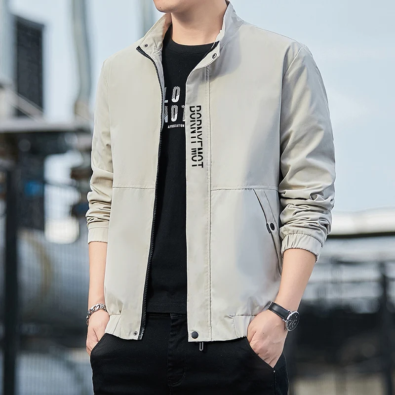 Herren Leichter Urbaner Tech-Blouson mit Nanobeschichtung, Stehkragen und verdeckten Reißverschlusstaschen Nord Taschen
