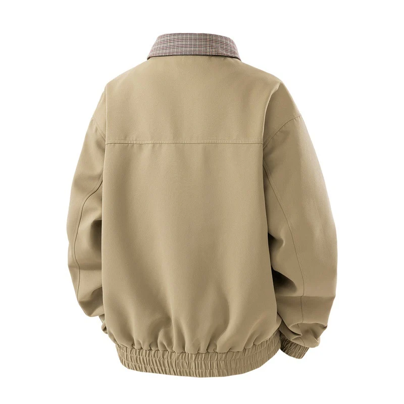 Herren Leichter Canvas-Blouson mit Karokragen, Reißverschluss- und Druckknopfleiste Nord Taschen