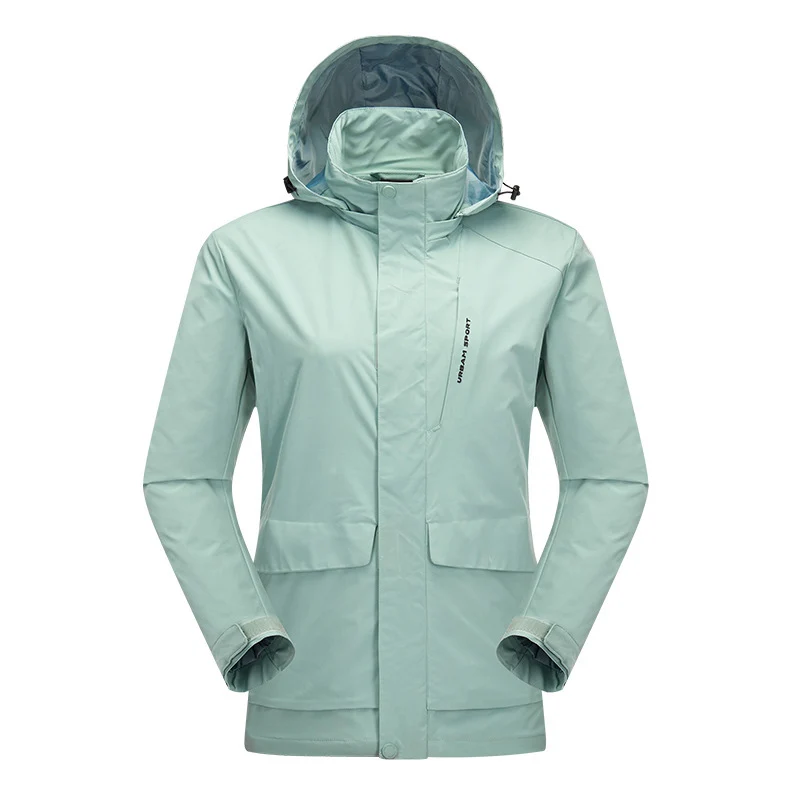 Herren wasserdichte Stadt-Outdoorjacke mit Kapuze, verdecktem Reißverschluss und Cargo-Taschen Nord Taschen