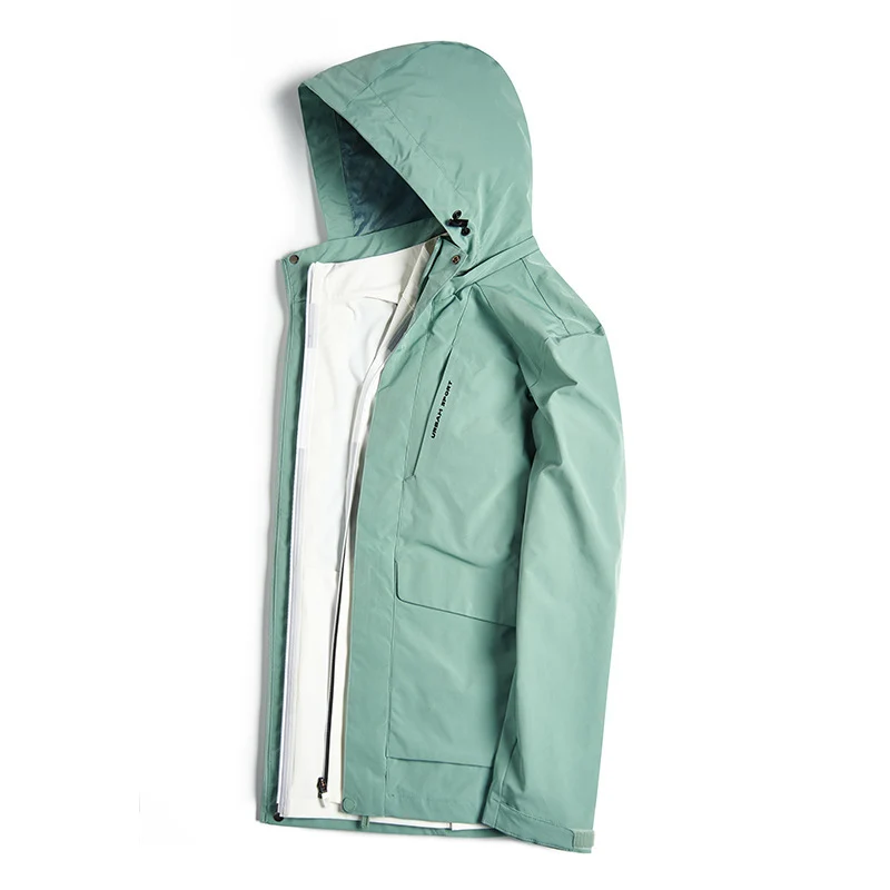 Herren wasserdichte Stadt-Outdoorjacke mit Kapuze, verdecktem Reißverschluss und Cargo-Taschen Nord Taschen