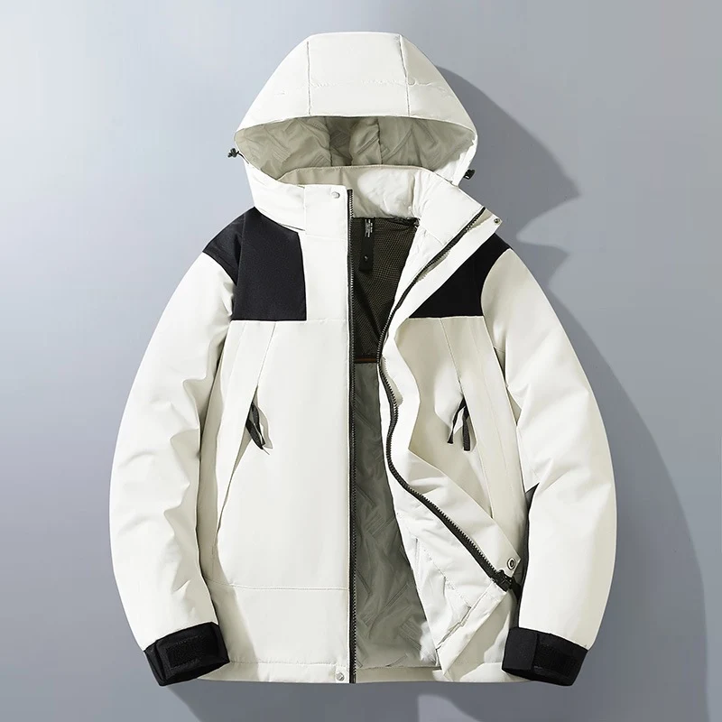 Herren Wasserabweisender Winterparka mit Kapuze, Thermoisolierung und kontrastierenden Schulterpaneelen Nord Taschen