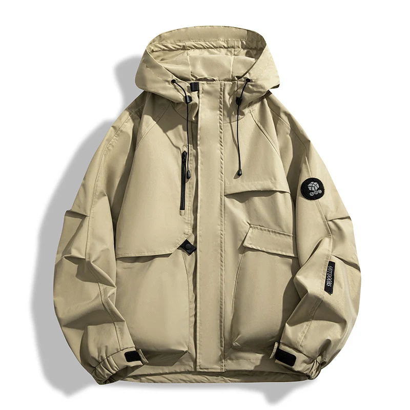 Herren Wasserabweisende Utility-Outdoorjacke mit Kapuze, Mehrfachtaschen und winddichter Membran Nord Taschen