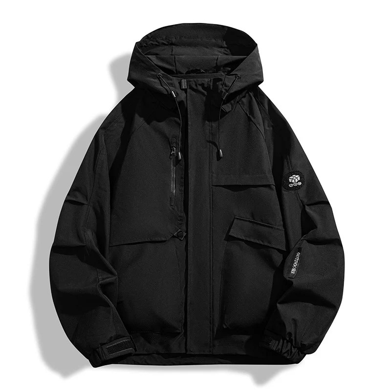 Herren Wasserabweisende Utility-Outdoorjacke mit Kapuze, Mehrfachtaschen und winddichter Membran Nord Taschen