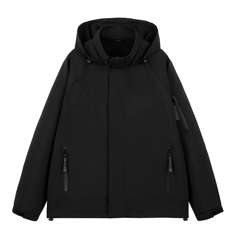 Herren Wasserabweisende technische Urban-Hoodiejacke mit ergonomischer Kapuze, verdecktem Reißverschluss und nahtverdeckten Utility‑Taschen Nord Taschen