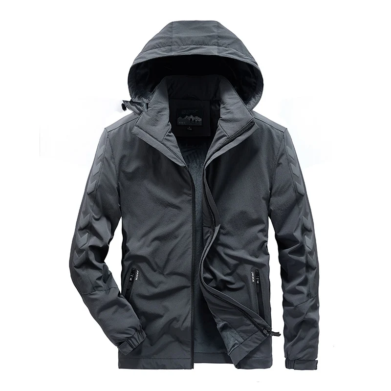 Herren wasserabweisende Softshelljacke mit Kapuze, reflektierenden Chevron-Streifen und Reißverschlusstaschen Nord Taschen