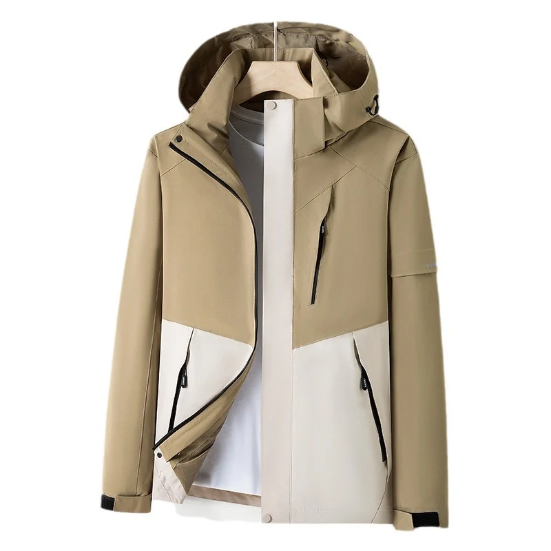 Herren Wasserabweisende Softshell-Outdoorjacke mit Kapuze, mehrere Reißverschlusstaschen und kontrastierenden Paneelen Nord Taschen