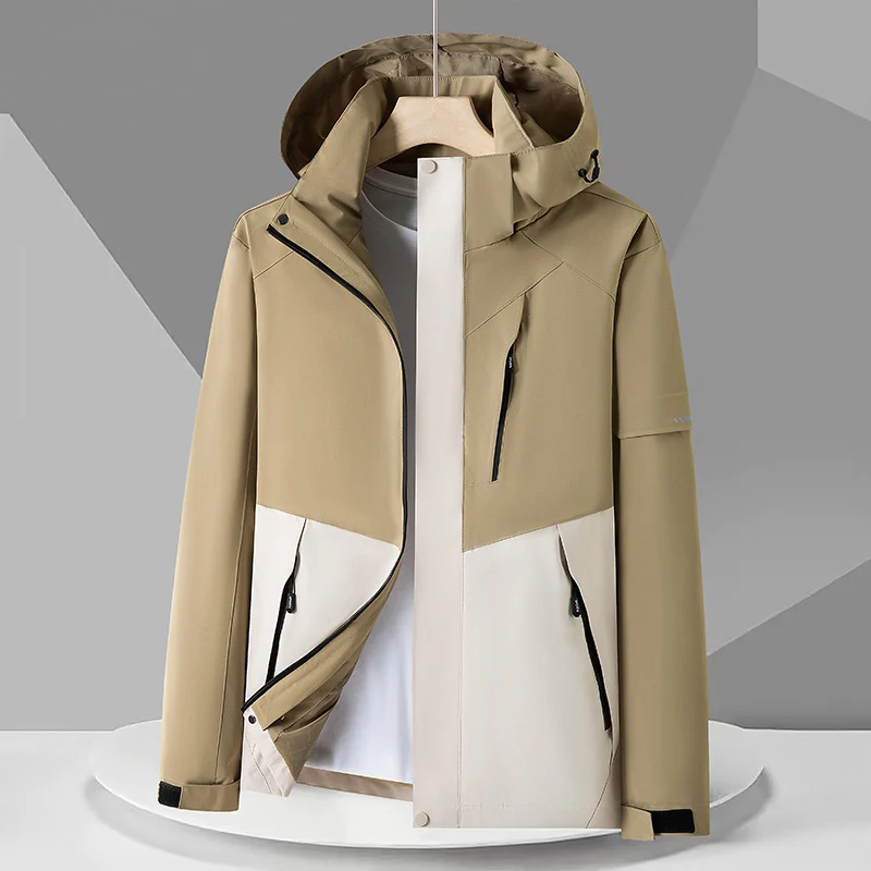 Herren Wasserabweisende Softshell-Outdoorjacke mit Kapuze, mehrere Reißverschlusstaschen und kontrastierenden Paneelen Nord Taschen