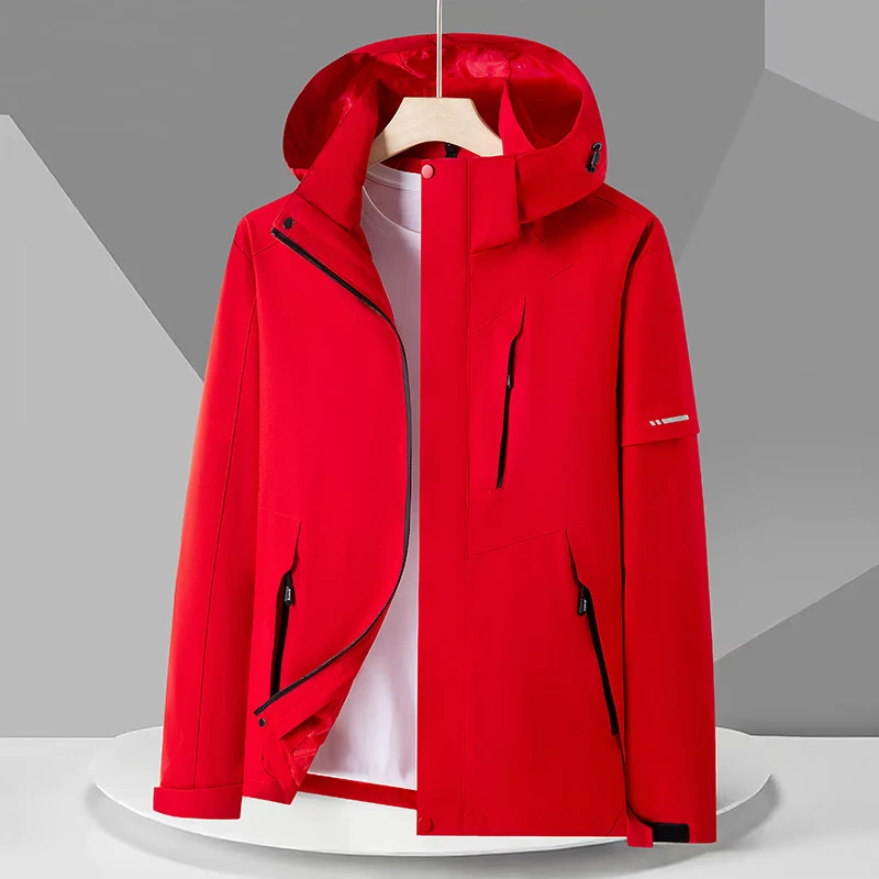 Herren Wasserabweisende Softshell-Outdoorjacke mit Kapuze, mehrere Reißverschlusstaschen und kontrastierenden Paneelen Nord Taschen