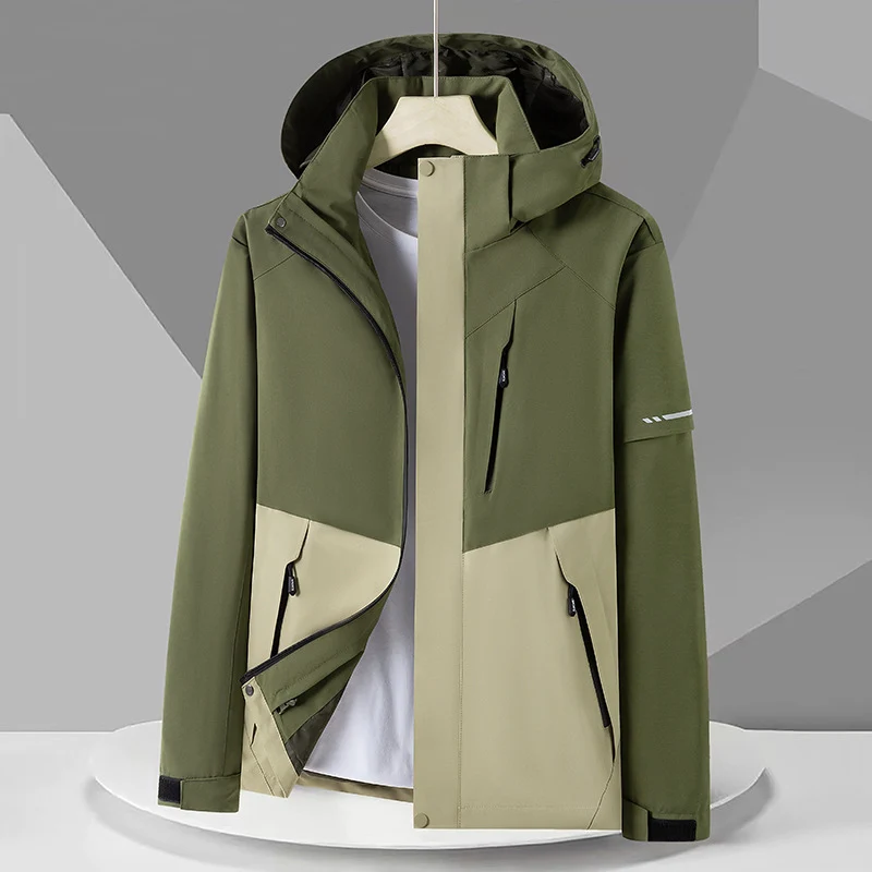 Herren Wasserabweisende Softshell-Outdoorjacke mit Kapuze, mehrere Reißverschlusstaschen und kontrastierenden Paneelen Nord Taschen