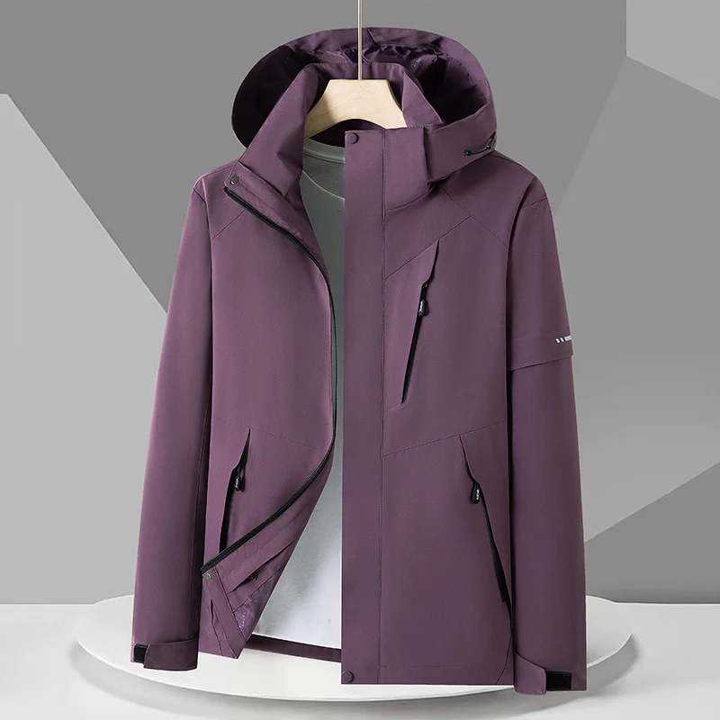 Herren Wasserabweisende Softshell-Outdoorjacke mit Kapuze, mehrere Reißverschlusstaschen und kontrastierenden Paneelen Nord Taschen