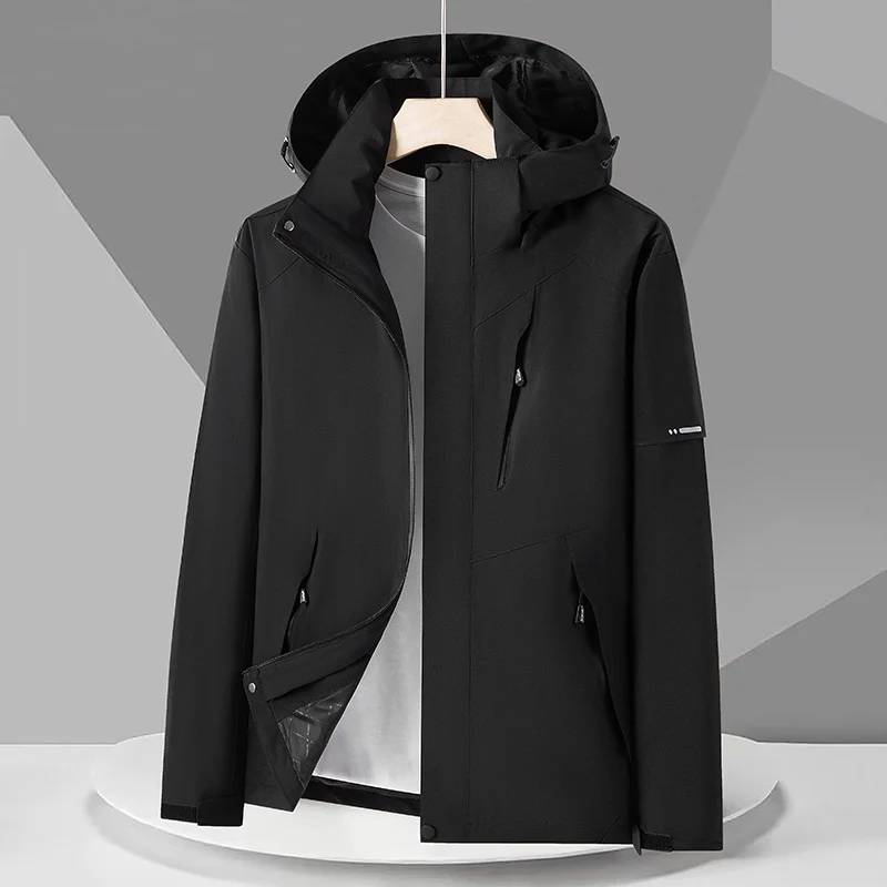 Herren Wasserabweisende Softshell-Outdoorjacke mit Kapuze, mehrere Reißverschlusstaschen und kontrastierenden Paneelen Nord Taschen