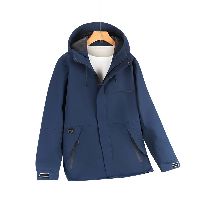 Herren Wasserabweisende Softshell-Kapuzenjacke mit verdeckten Reißverschlüssen und urbanem Schnitt Nord Taschen