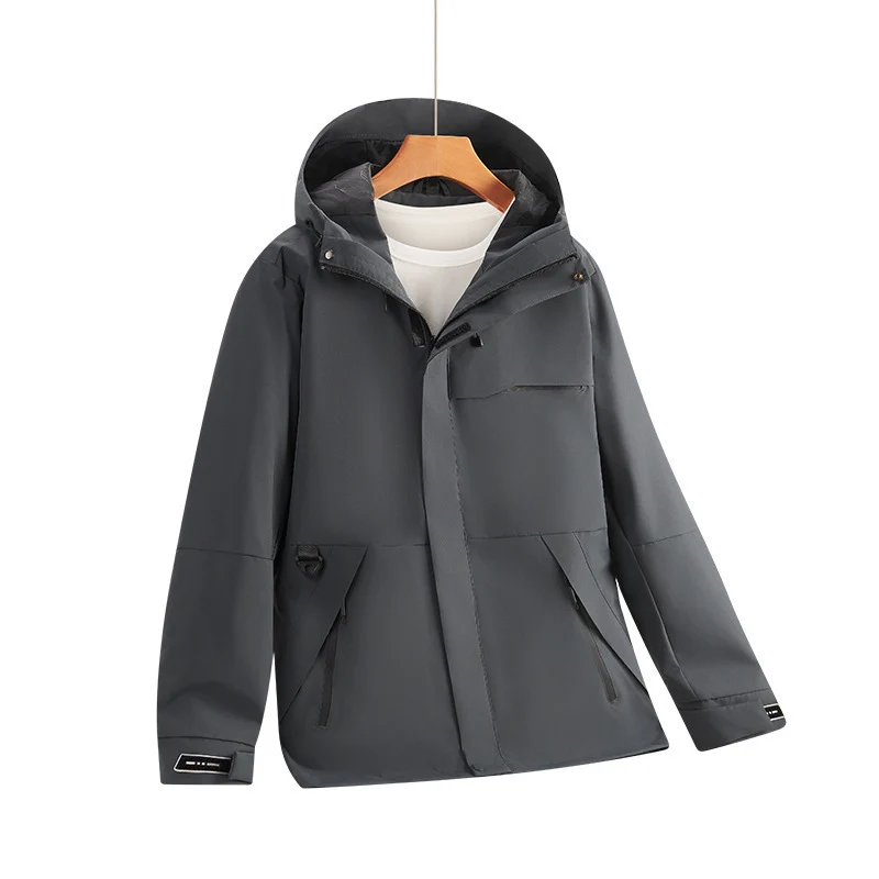 Herren Wasserabweisende Softshell-Kapuzenjacke mit verdeckten Reißverschlüssen und urbanem Schnitt Nord Taschen
