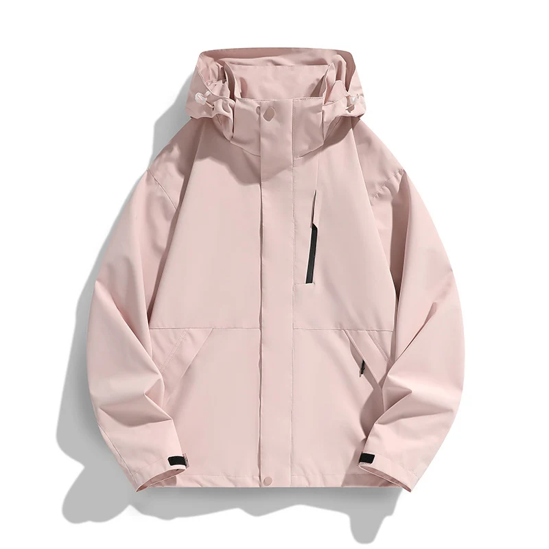 Damen Oversize Softshell-Kapuzenjacke mit Drop-Shoulder, verdeckten Reißverschlüssen und Kordelzug Nord Taschen