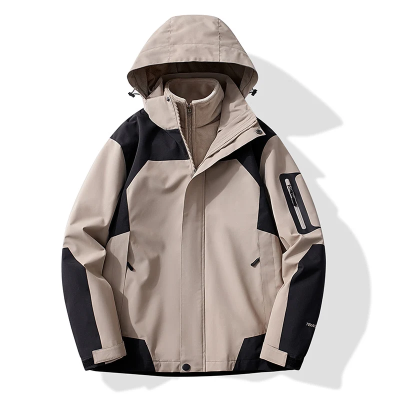 Damen Multifunktionale Trekking-Softshelljacke mit herausnehmbarer Fleece‑Innenlage und Kapuze Nord Taschen