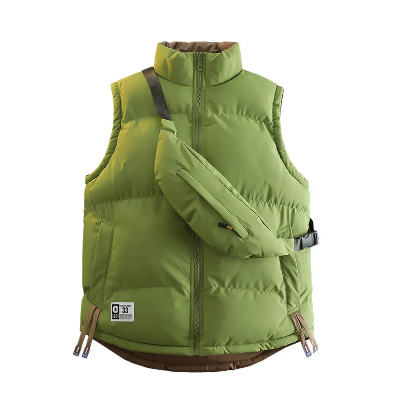 Damen Moderne gesteppte Outdoor-Weste mit integriertem Gürteltaschen‑System und hohem Stehkragen Nord Taschen