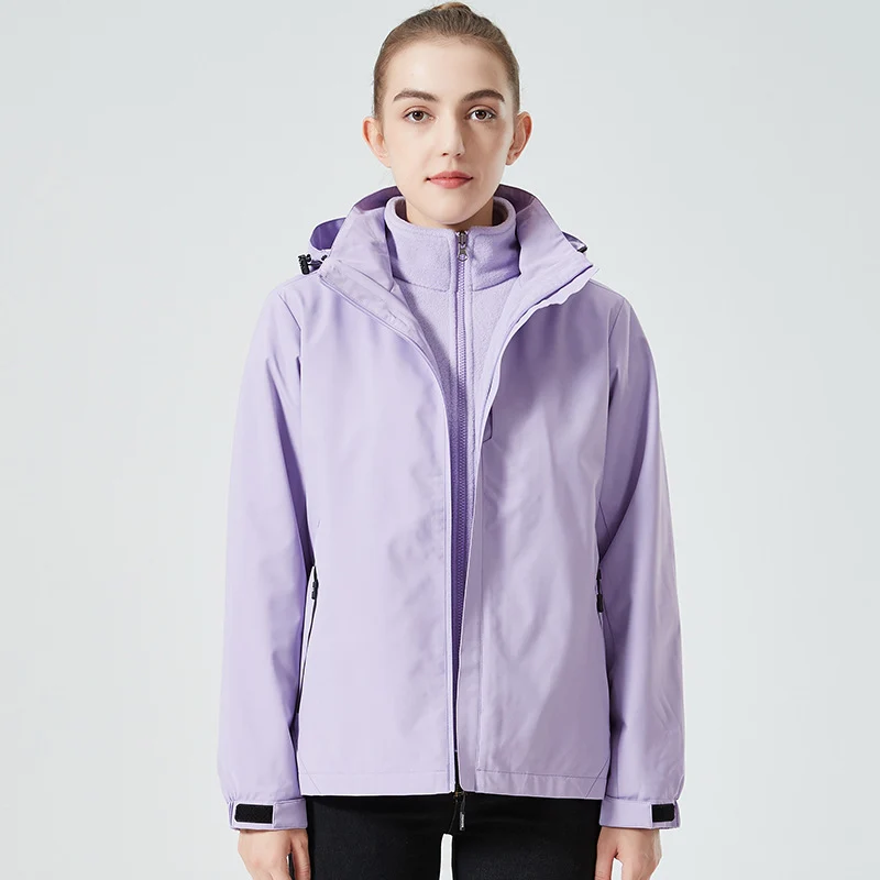 Damen leichte wasserabweisende Freizeit-Outdoorjacke mit verstellbarer Kapuze und verdecktem Reißverschluss Nord Taschen
