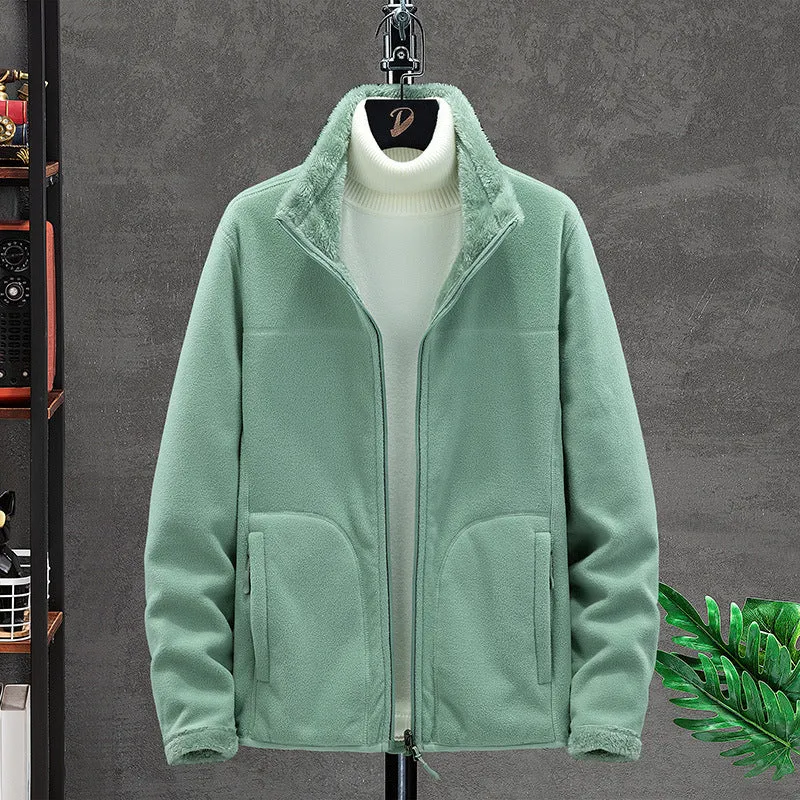 Damen Kuschelige Fleecejacke mit Teddyfutter, Stehkragen und Zwei Reißverschlusstaschen Nord Taschen