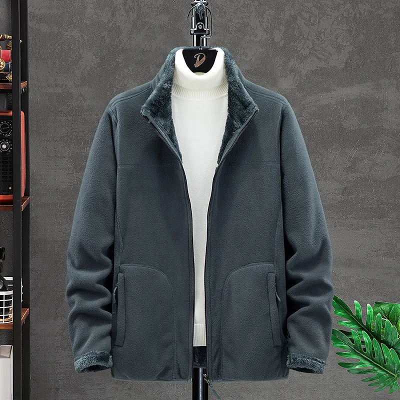 Damen Kuschelige Fleecejacke mit Teddyfutter, Stehkragen und Zwei Reißverschlusstaschen Nord Taschen