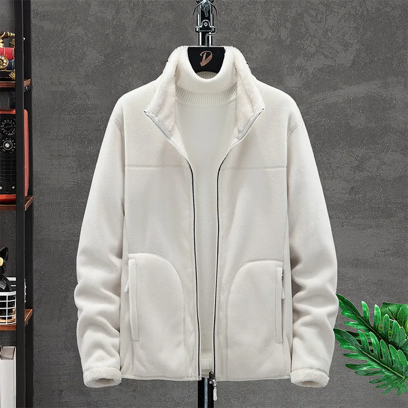 Damen Kuschelige Fleecejacke mit Teddyfutter, Stehkragen und Zwei Reißverschlusstaschen Nord Taschen