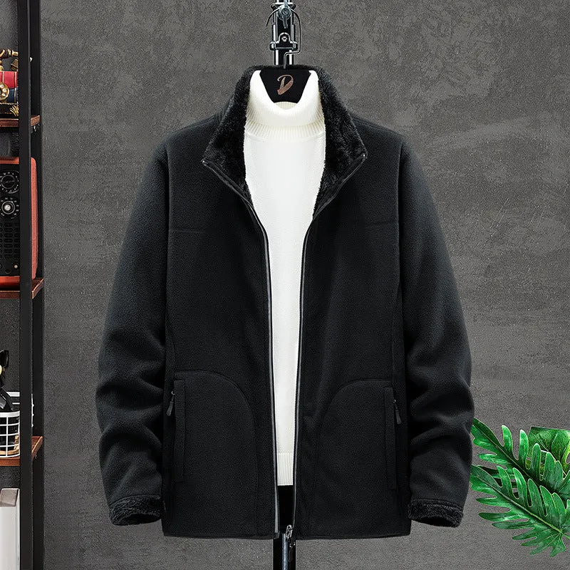 Damen Kuschelige Fleecejacke mit Teddyfutter, Stehkragen und Zwei Reißverschlusstaschen Nord Taschen