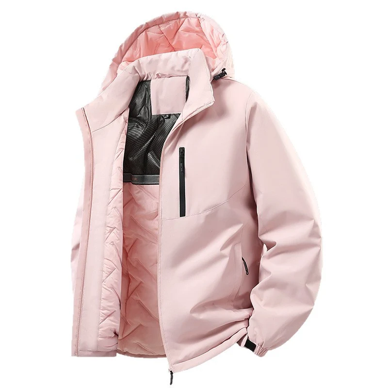 Herren Leichte isolierte Hybrid-Outdoorjacke mit Thermofutter, Kapuze und wasserdichten Reißverschlüssen Nord Taschen