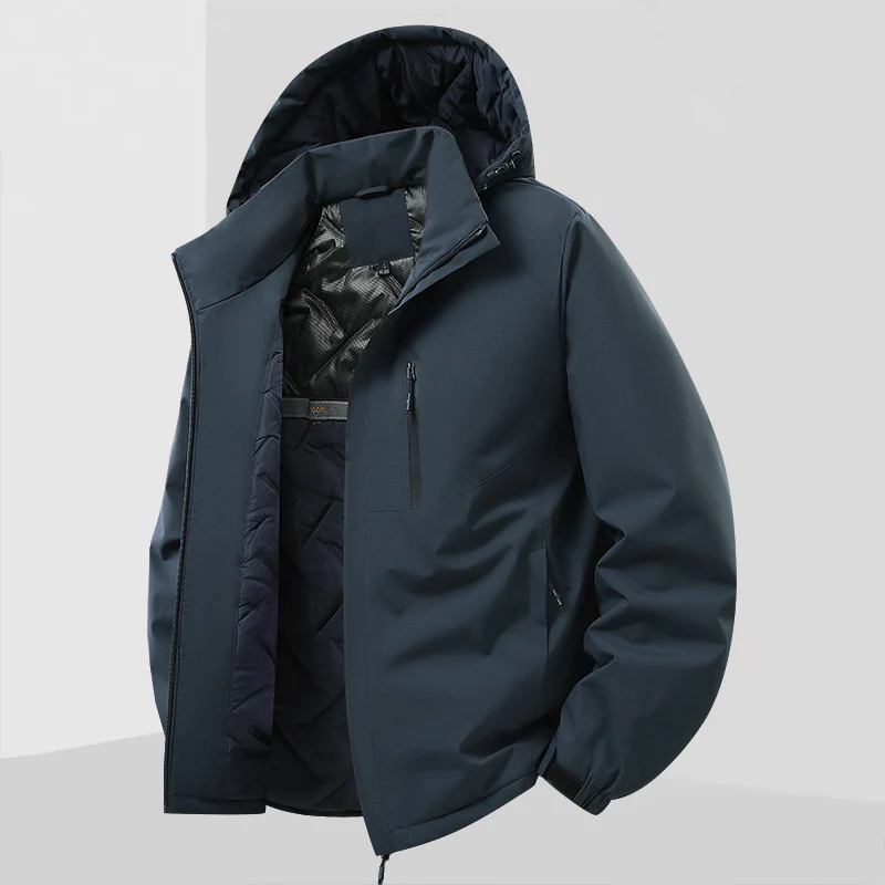 Herren Leichte isolierte Hybrid-Outdoorjacke mit Thermofutter, Kapuze und wasserdichten Reißverschlüssen Nord Taschen