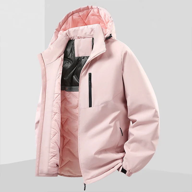 Herren Leichte isolierte Hybrid-Outdoorjacke mit Thermofutter, Kapuze und wasserdichten Reißverschlüssen Nord Taschen