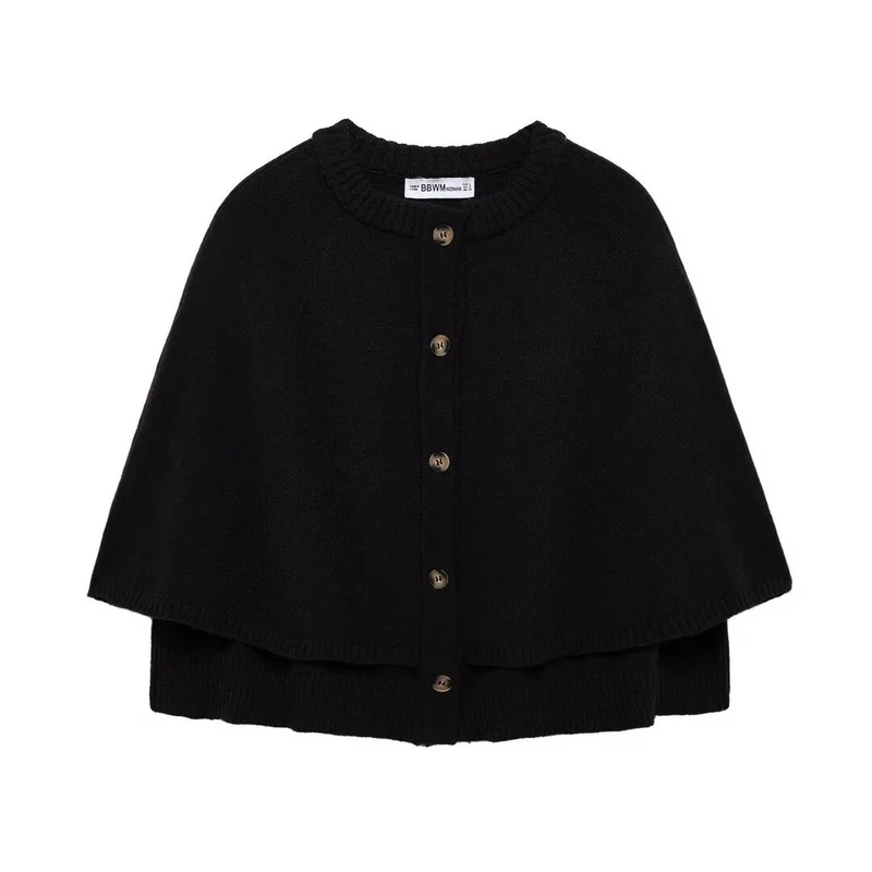 Damen Cape-Cardigan mit Knopfleiste und zweilagigem Umhang Nord Taschen