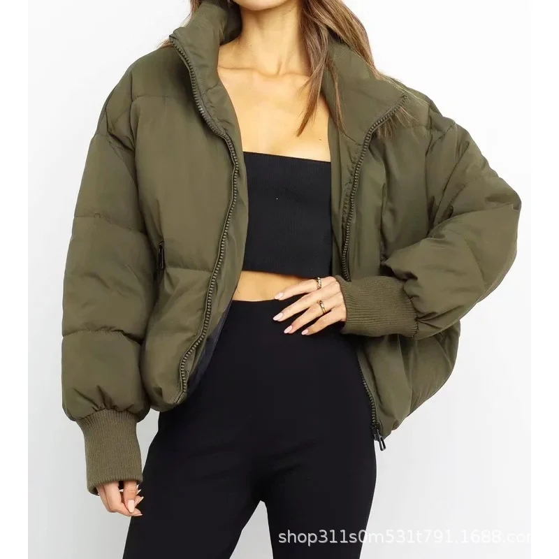 Damen Kurzer Stepp‑Puffer mit hohem Stehkragen und gerippten Bündchen Nord Taschen