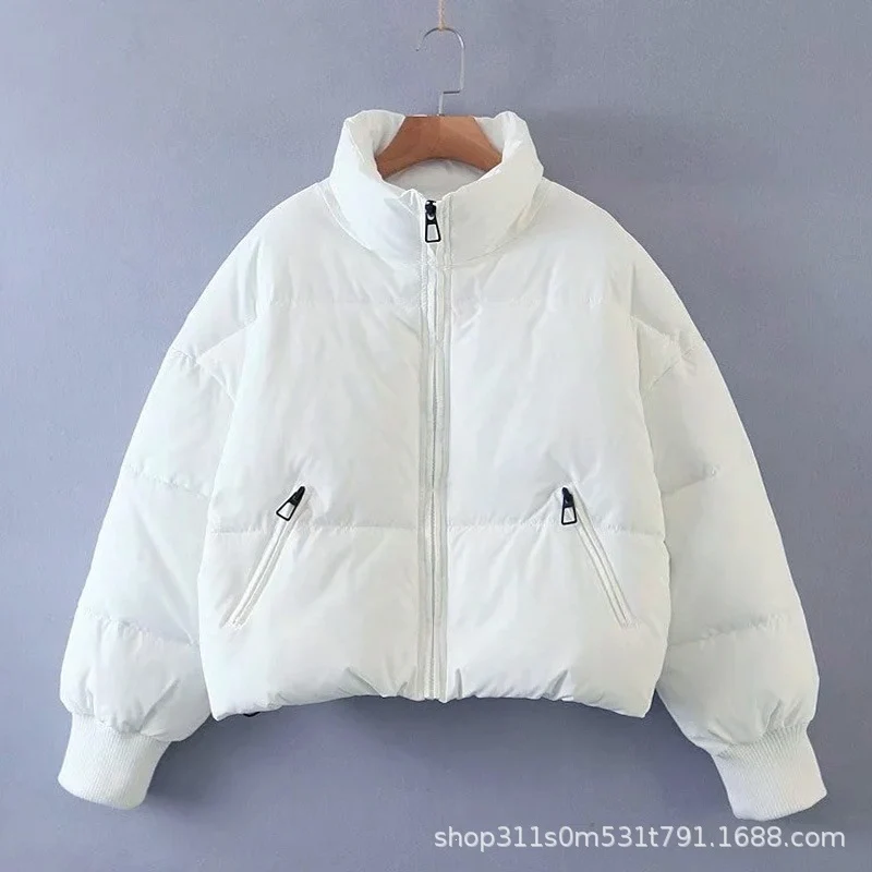Damen Kurzer Stepp‑Puffer mit hohem Stehkragen und gerippten Bündchen Nord Taschen