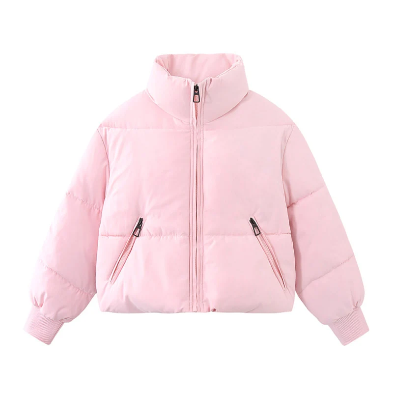 Damen Kurzer Stepp‑Puffer mit hohem Stehkragen und gerippten Bündchen Nord Taschen