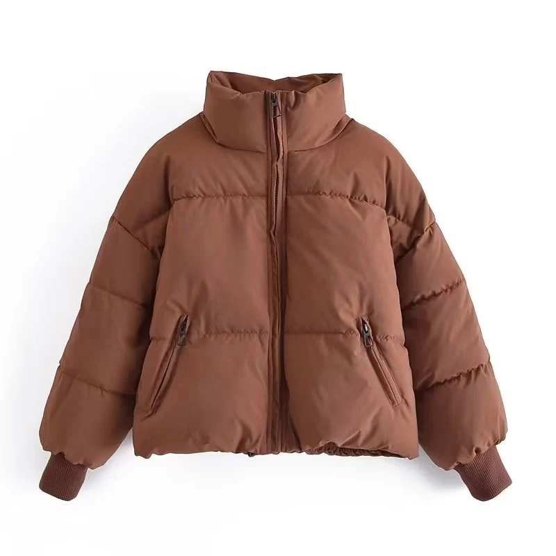 Damen Kurzer Stepp‑Puffer mit hohem Stehkragen und gerippten Bündchen Nord Taschen