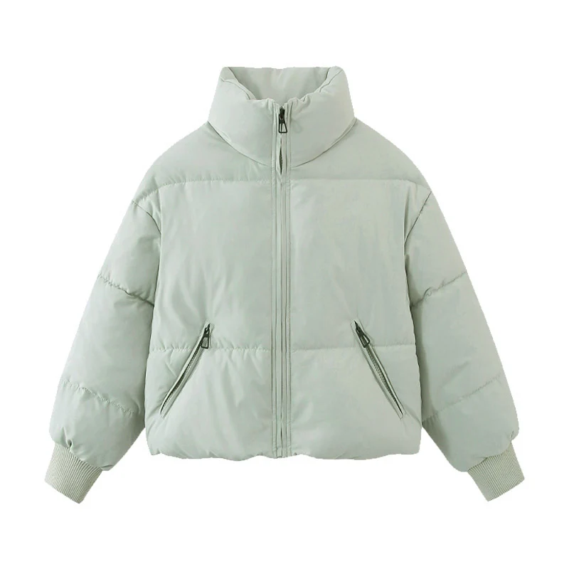 Damen Kurzer Stepp‑Puffer mit hohem Stehkragen und gerippten Bündchen Nord Taschen