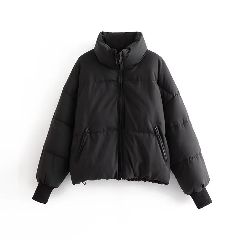Damen Kurzer Stepp‑Puffer mit hohem Stehkragen und gerippten Bündchen Nord Taschen
