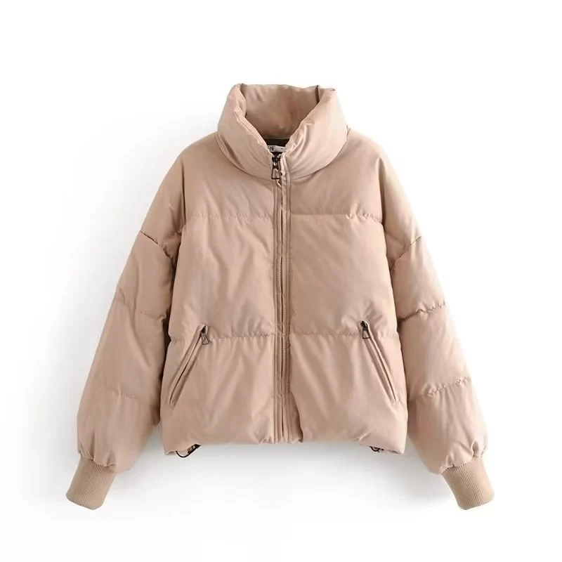 Damen Kurzer Stepp‑Puffer mit hohem Stehkragen und gerippten Bündchen Nord Taschen