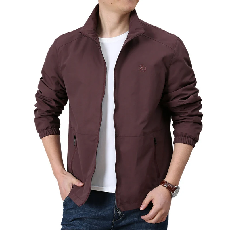 Herren Leichte Windjacke mit Stehkragen, elastischen Bündchen und verdecktem Reißverschluss Nord Taschen