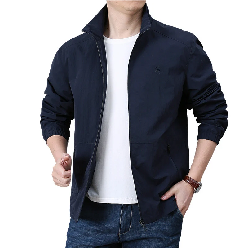 Herren Leichte Windjacke mit Stehkragen, elastischen Bündchen und verdecktem Reißverschluss Nord Taschen