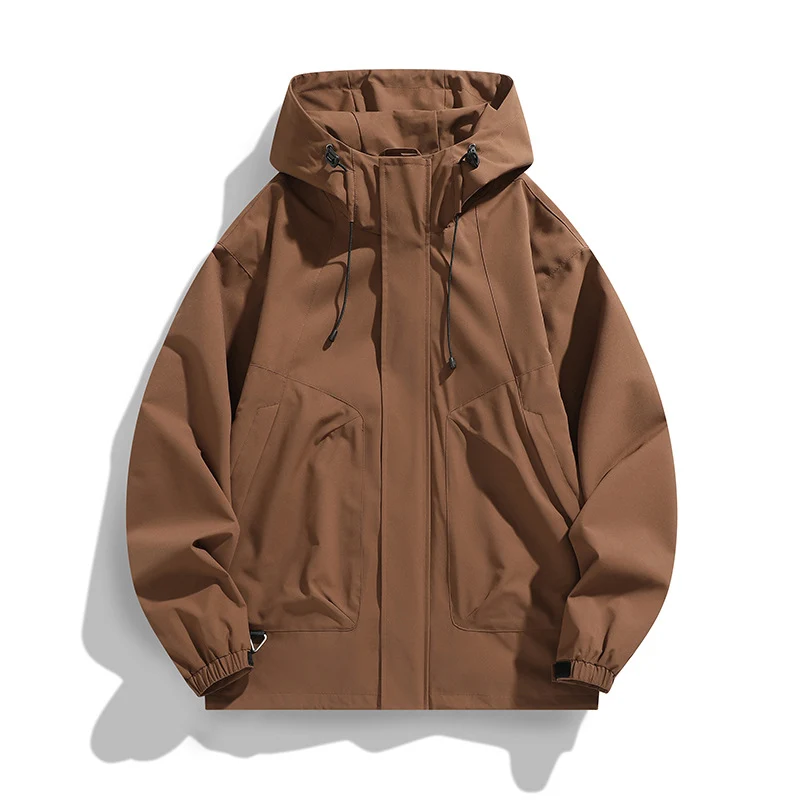 Herren Leichte Wind- und Wasserabweisende Kapuzenjacke im Urban-Utility-Stil mit verdeckter Reißverschlussleiste Nord Taschen