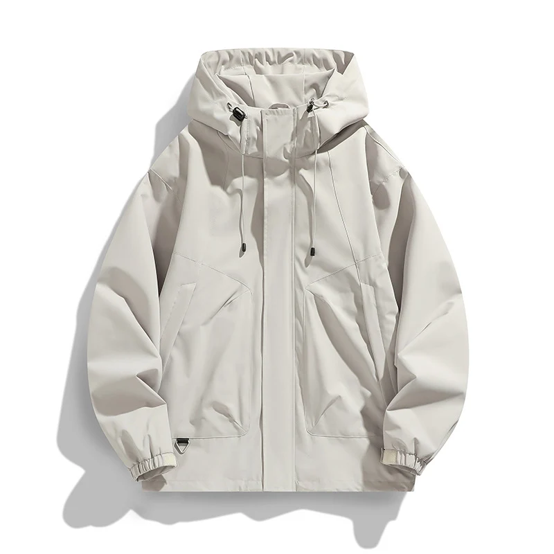 Herren Leichte Wind- und Wasserabweisende Kapuzenjacke im Urban-Utility-Stil mit verdeckter Reißverschlussleiste Nord Taschen