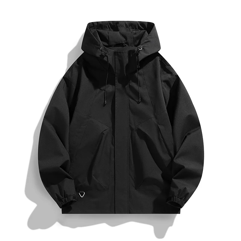 Herren Leichte Wind- und Wasserabweisende Kapuzenjacke im Urban-Utility-Stil mit verdeckter Reißverschlussleiste Nord Taschen