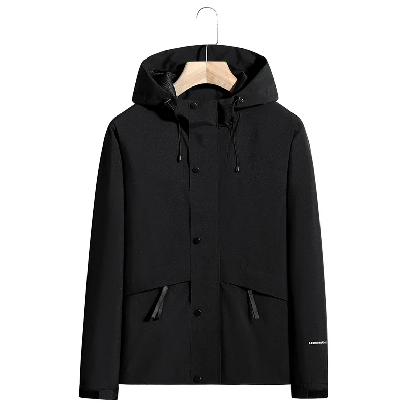 Herren Leichte wasserabweisende Kapuzen-Softshelljacke mit verdeckter Druckknopfleiste und Kordelzug Nord Taschen