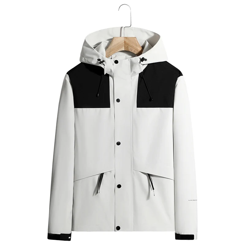 Herren Leichte wasserabweisende Kapuzen-Softshelljacke mit verdeckter Druckknopfleiste und Kordelzug Nord Taschen