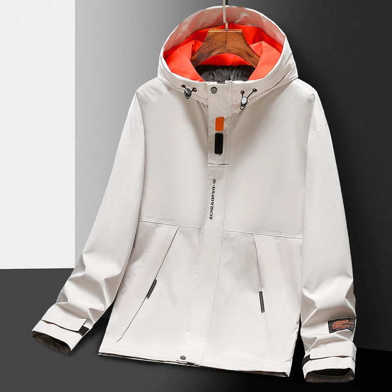 Herren Leichte Utility-Regenjacke mit Kapuze, winddichtem Softshell und reflektierenden Einsätzen Nord Taschen