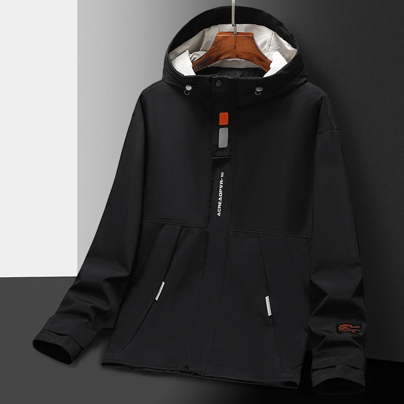 Herren Leichte Utility-Regenjacke mit Kapuze, winddichtem Softshell und reflektierenden Einsätzen Nord Taschen