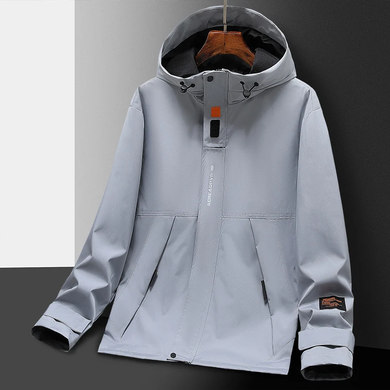 Herren Leichte Utility-Regenjacke mit Kapuze, winddichtem Softshell und reflektierenden Einsätzen Nord Taschen