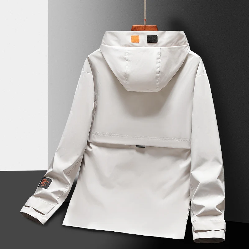 Herren Leichte Utility-Regenjacke mit Kapuze, winddichtem Softshell und reflektierenden Einsätzen Nord Taschen