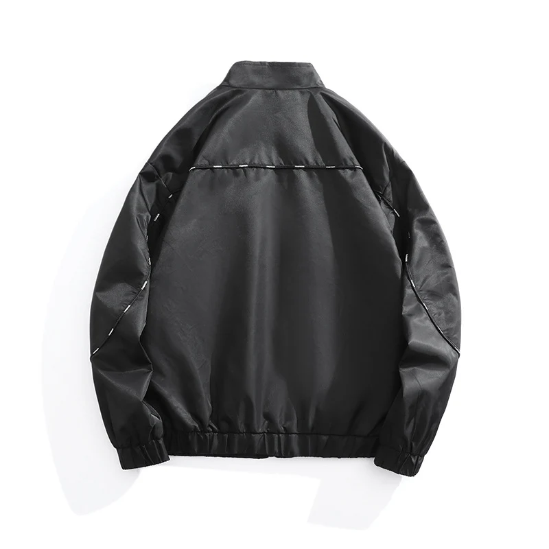 Herren Leichte Utility-Bomberjacke mit Pattentaschen, Stehkragen und elastischem Saum Nord Taschen