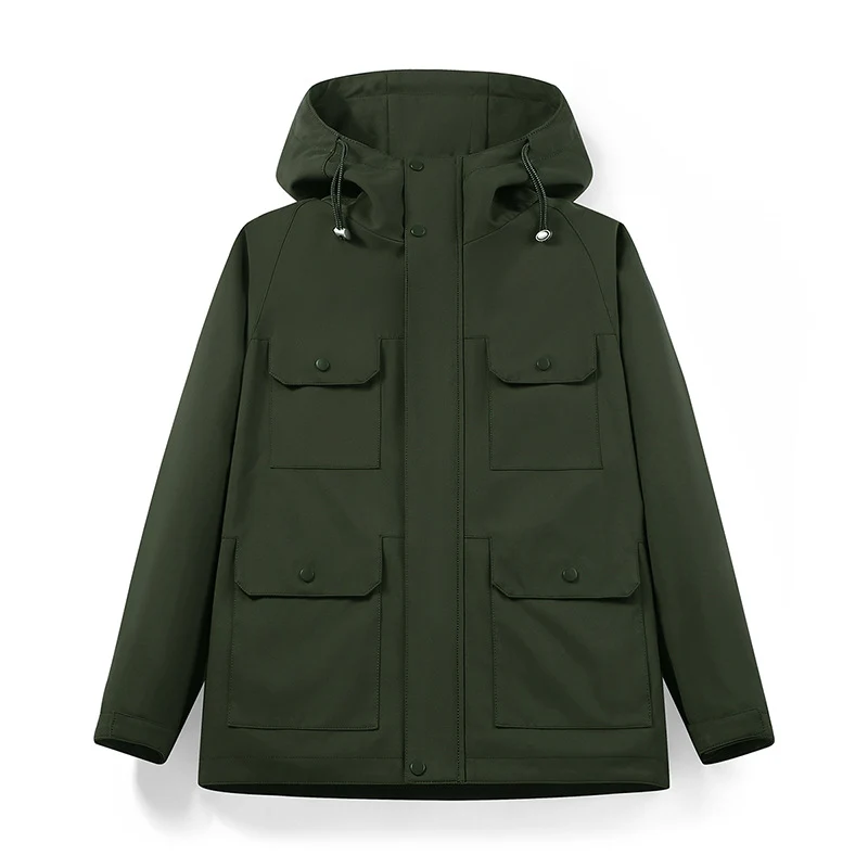 Herren wasserabweisende Field-Jacke mit Kapuze und Multifunktions-Taschen Nord Taschen